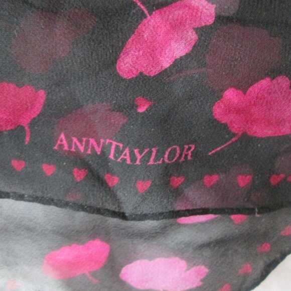 Ann Taylor silk pink print square scarf - Picture 4 of 4
